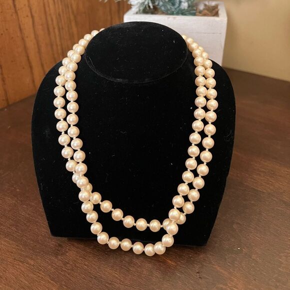 MONET Elegant Double-strand Pearl Necklace Necklace Short Chain. - Picture 1 of 3